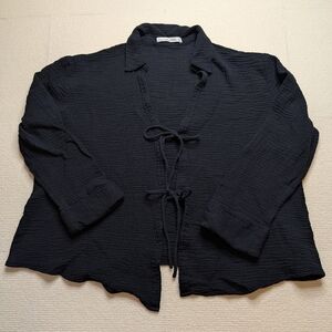 Abercrombie & Fitch Tie Front Gauze Shirt